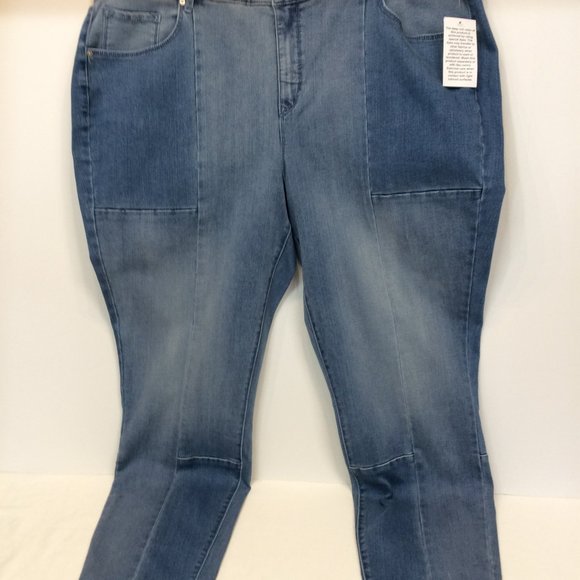 Martha Stewart Regular Seamed Panel 5-Pocket Ankle Jeans 22W - Picture 3 of 11